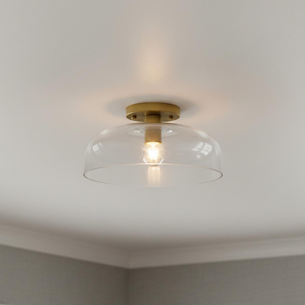 Bella Semi-Flush 12", Brushed Brass