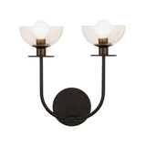 Bella 2 Light Wall Sconce, Matte Black