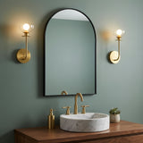 Bella 1 Light Wall Sconce, Brushed Brass for Modern home with Green Walls