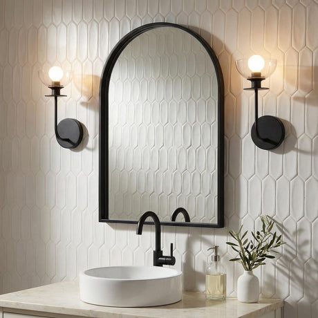 Bella 1 Light Wall Sconce, Matte Black