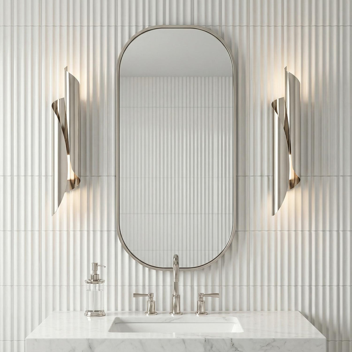 Isla Wrapped Wall Sconce 26", Polished Nickel