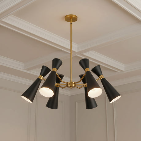 Aiden 6 Light Chandelier 32" for Modern home with White paneling