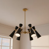 Aiden 6 Light Chandelier 32" for Modern home with White Walls