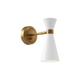 Aiden Pivot Wall Sconce, White and Antique Brass