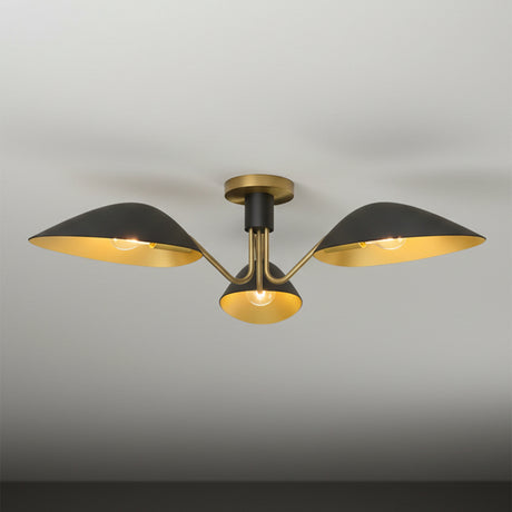 Jade Semi-Flush 32" for Modern home with Black Accents