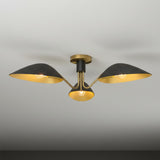 Jade Semi-Flush 32", Matte Black and Antique Brass