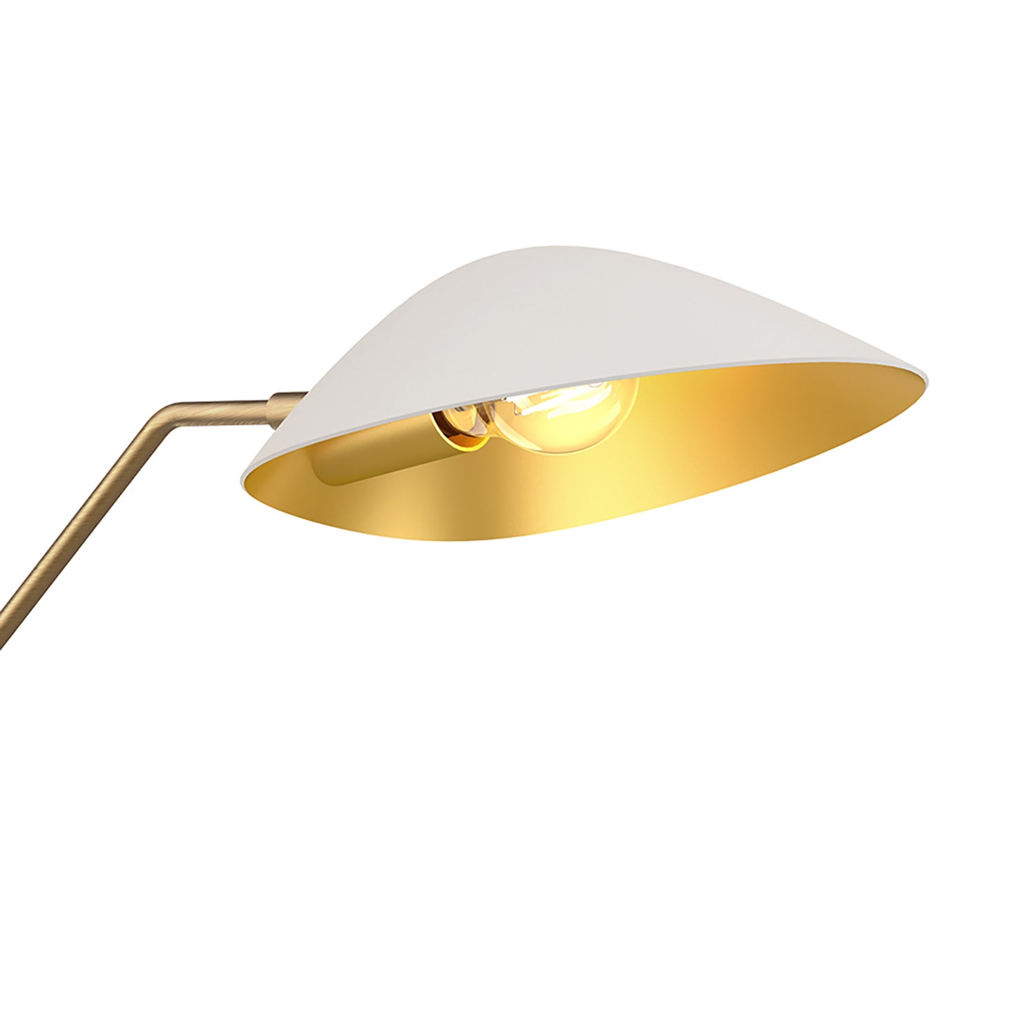Jade Swing Arm Sconce, White and Antique Brass