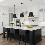 Maris Medium Pendant 16", Matte Black for Modern Farmhouse home with White Siding