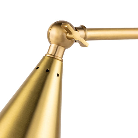 Faye Adjustable Table Lamp, Aged Brass