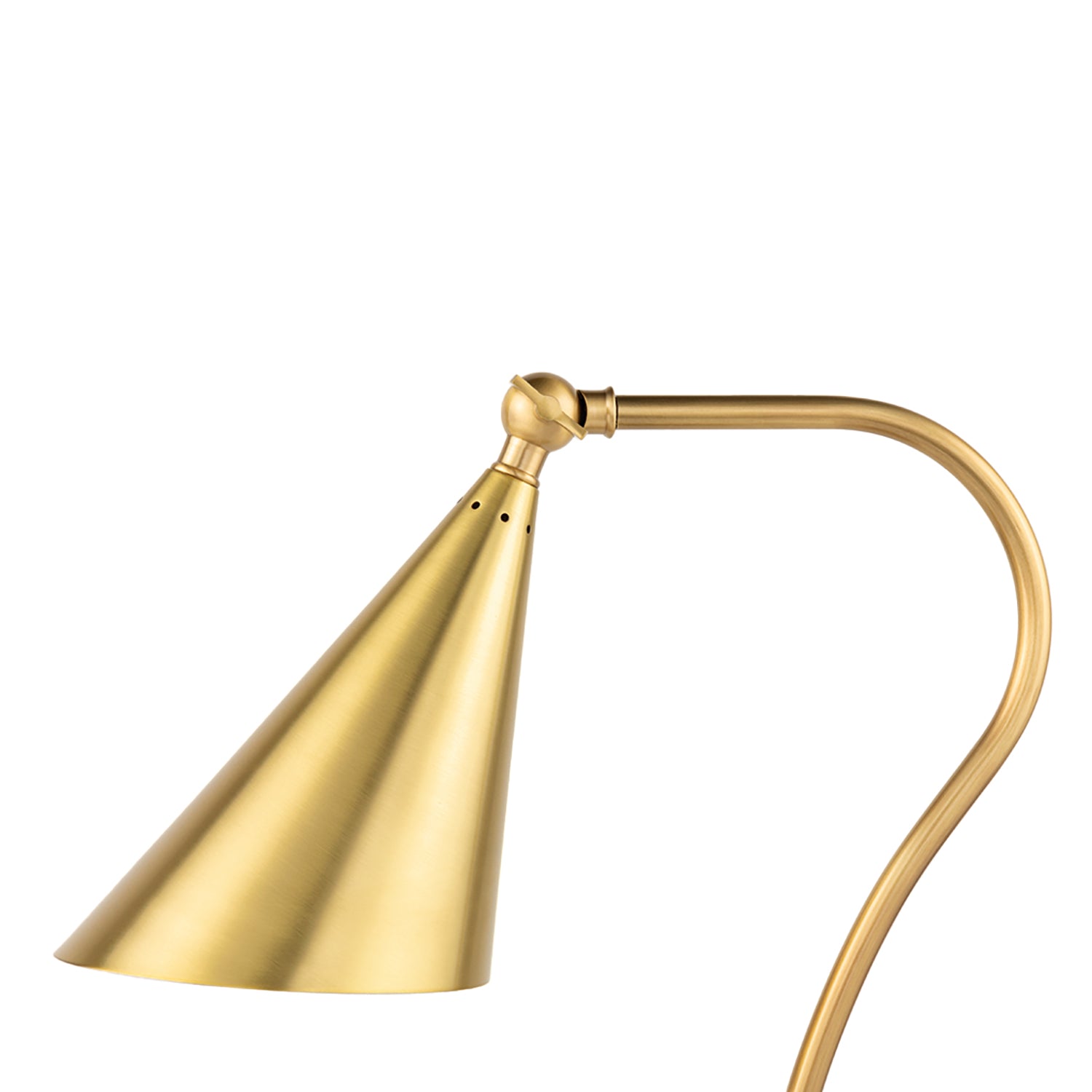 Faye Adjustable Table Lamp, Aged Brass