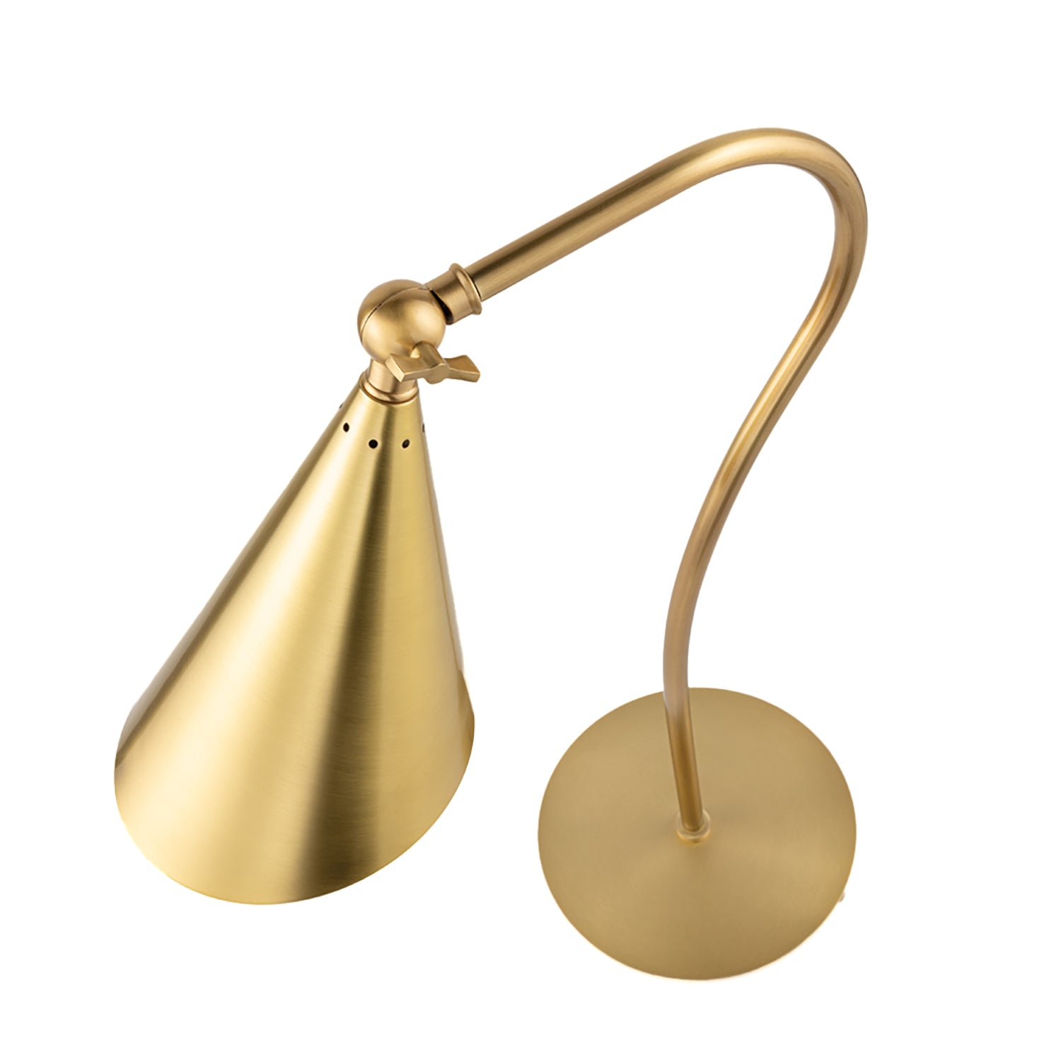 Faye Adjustable Table Lamp, Aged Brass