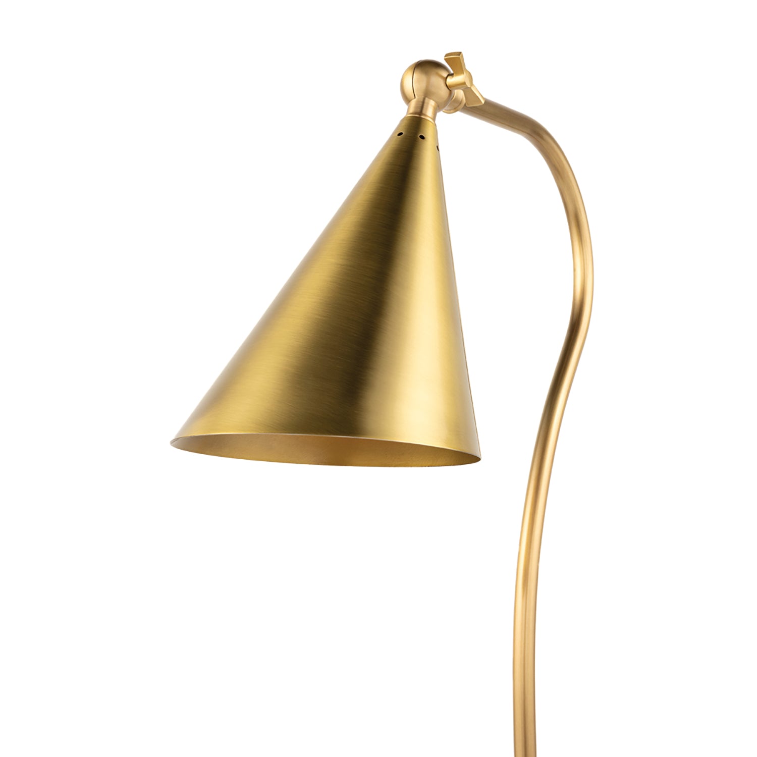 Faye Adjustable Table Lamp, Aged Brass