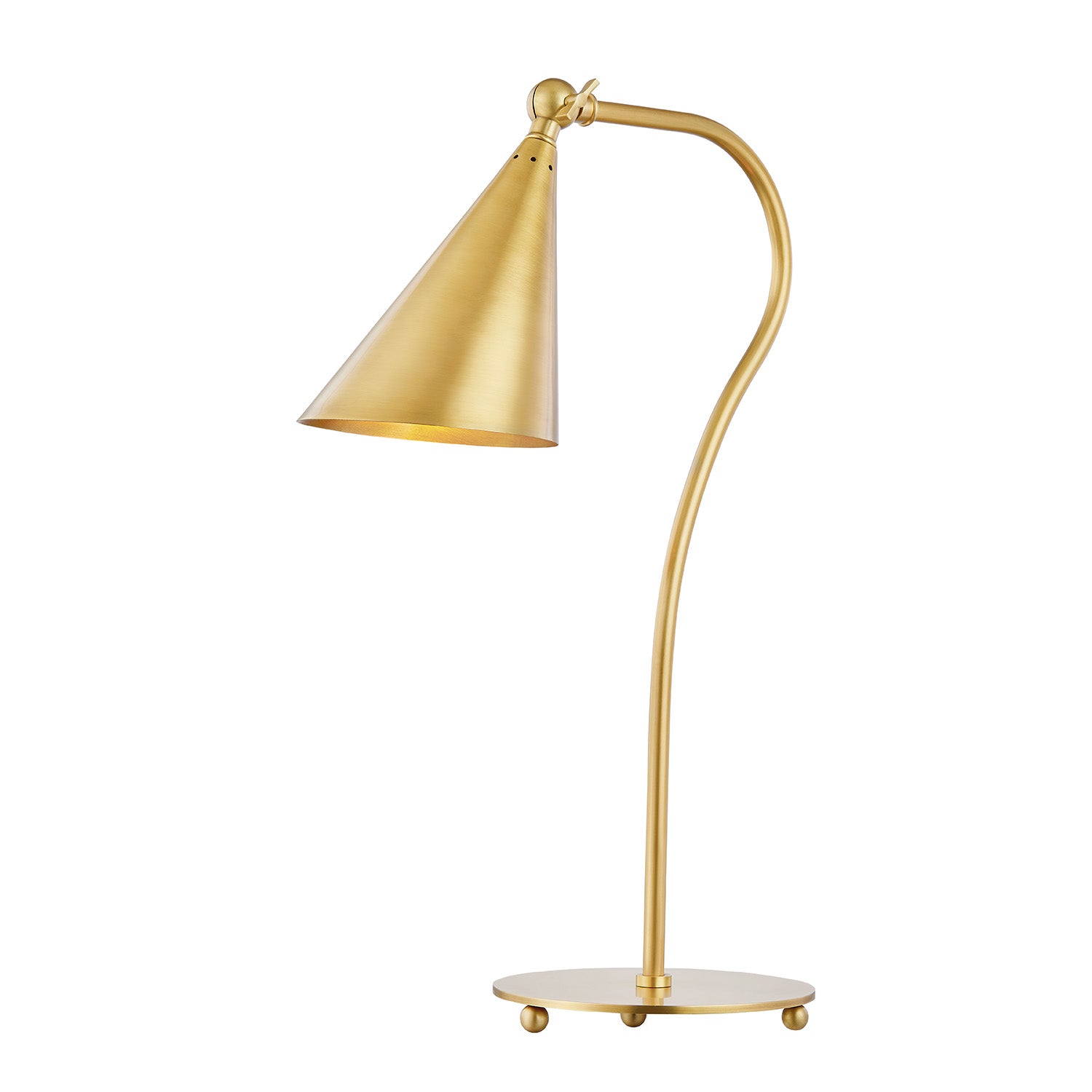 Faye Adjustable Table Lamp, Aged Brass