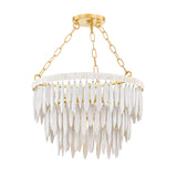 Willa Pendant 18", White-Washed Wood and Aged Brass