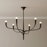 Anita 6 Light Chandelier 37" for Modern home with Dark Gray walls