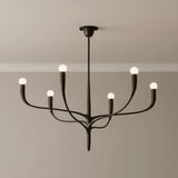 Anita 6 Light Chandelier 37", Antique Iron