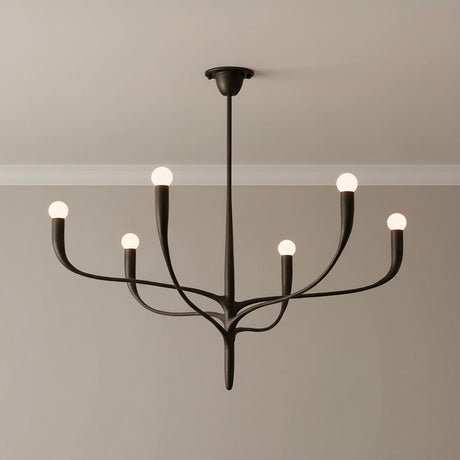 Anita 6 Light Chandelier 37", Antique Iron