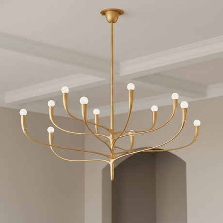 Anita 12 Light Chandelier 52", Gold Leaf