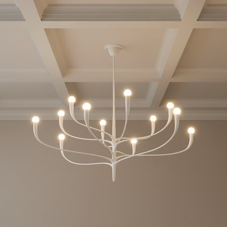 Anita 12 Light Chandelier 52" for Modern home with White ceiling