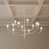 Anita 12 Light Chandelier 52", White Plaster
