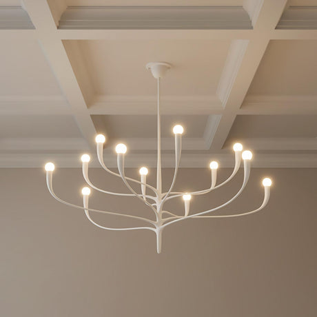 Anita 12 Light Chandelier 52", White Plaster