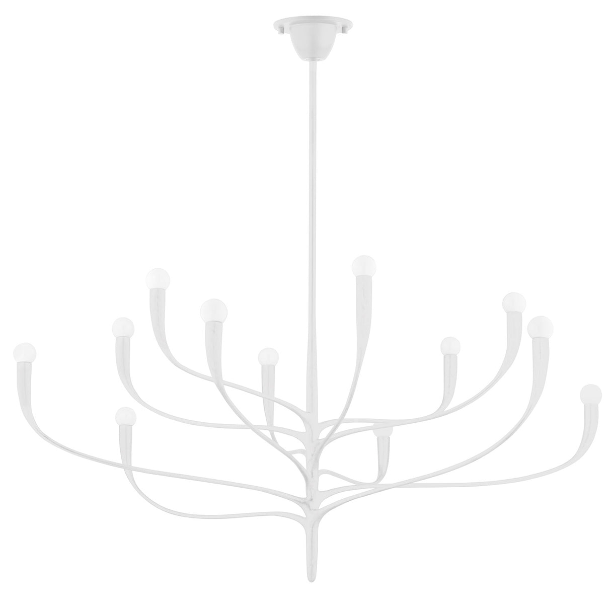 Anita 12 Light Chandelier 52", White Plaster