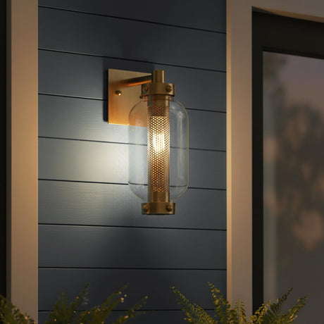 Bennett Outdoor Wall Light, Small 13" Vintage Brass