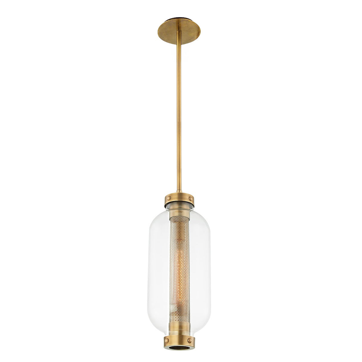 Bennett Outdoor Hanging Light, Vintage Brass