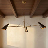 Ralph 3 Light Chandelier 49", Vintage Brass with Bronze