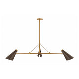 Ralph 3 Light Chandelier 49", Vintage Brass with Bronze