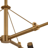 Ralph 3 Light Chandelier 49", Vintage Brass with Bronze