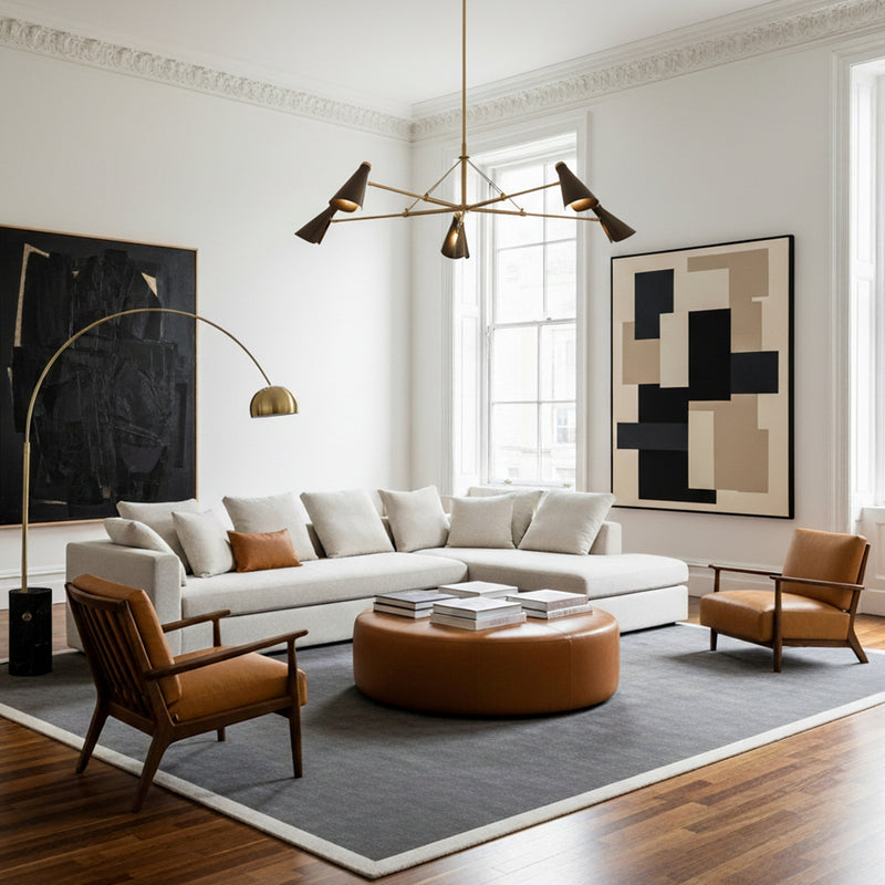 Ralph 5 Light Chandelier 69" for Modern home with White Walls