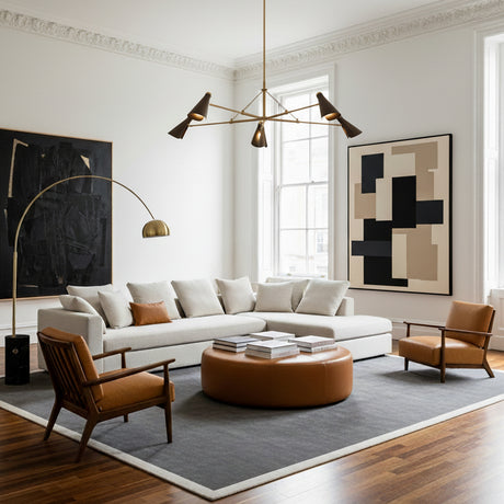 Ralph 5 Light Chandelier 69" for Modern home with White Walls