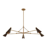 Ralph 5 Light Chandelier 69", Vintage Brass with Bronze