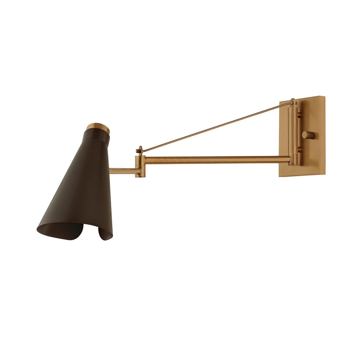 Ralph Swing Arm Wall Sconce, Vintage Brass with Bronze