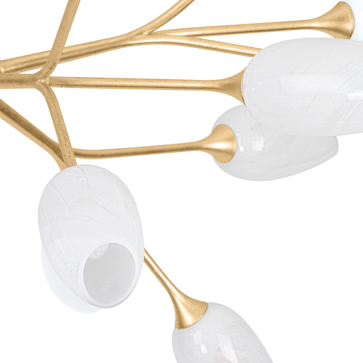 Amara 18 Light glass detail, Gold Leaf with Art Cloud Glass