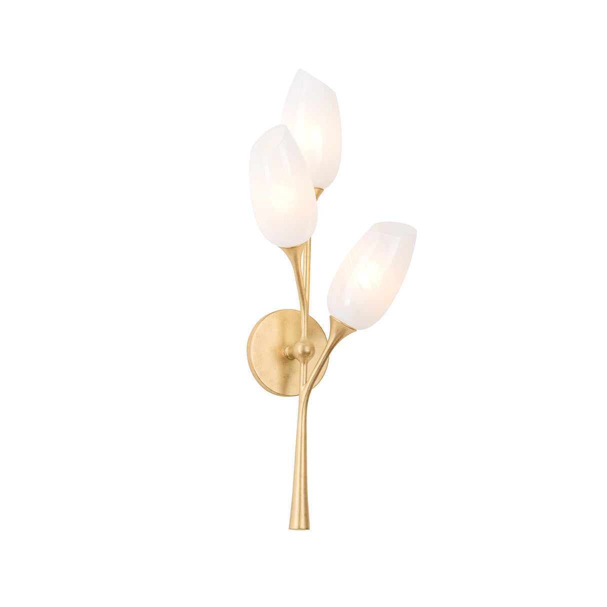 Amara Wall Sconce 25”, Gold Leaf with Art Glass