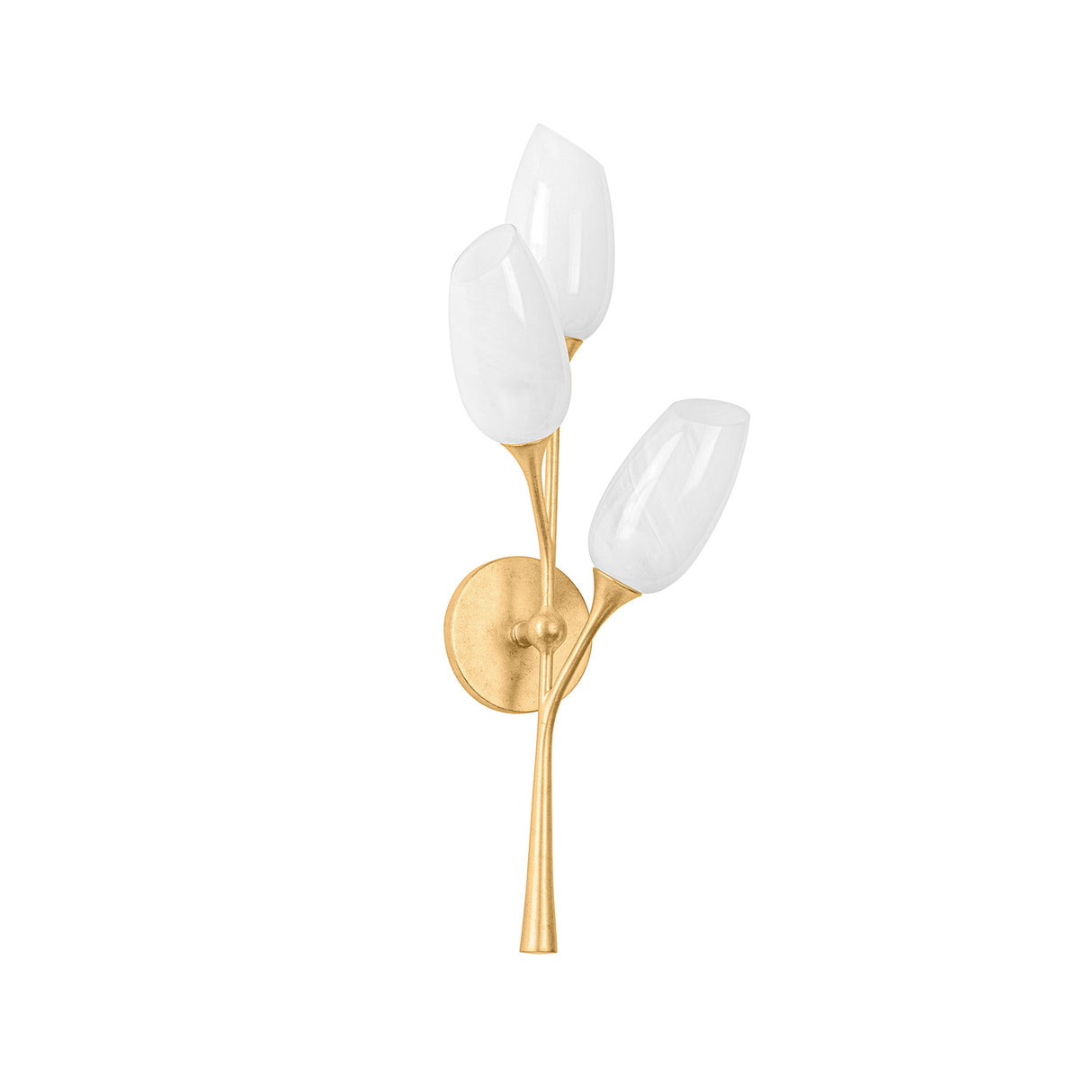Amara Wall Sconce 25”, Gold Leaf with Art Glass