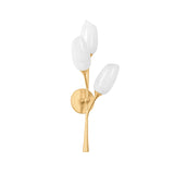 Amara Wall Sconce 25”, Gold Leaf with Art Glass