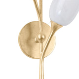 Amara Wall Sconce 25”, Gold Leaf with Art Glass