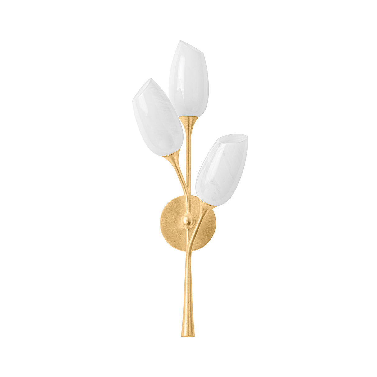 Amara Wall Sconce 25”, Gold Leaf with Art Glass