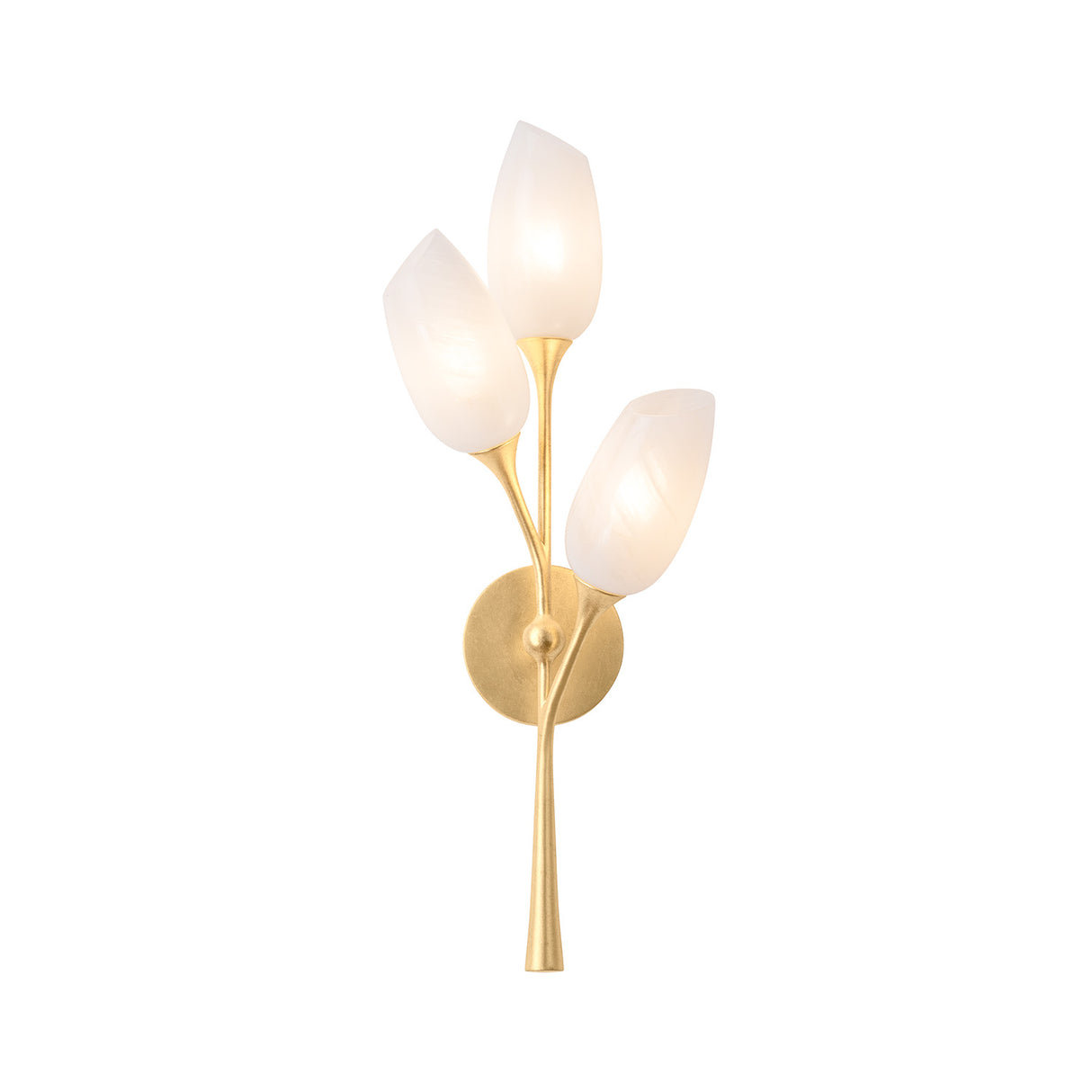 Amara Wall Sconce 25”, Gold Leaf with Art Glass