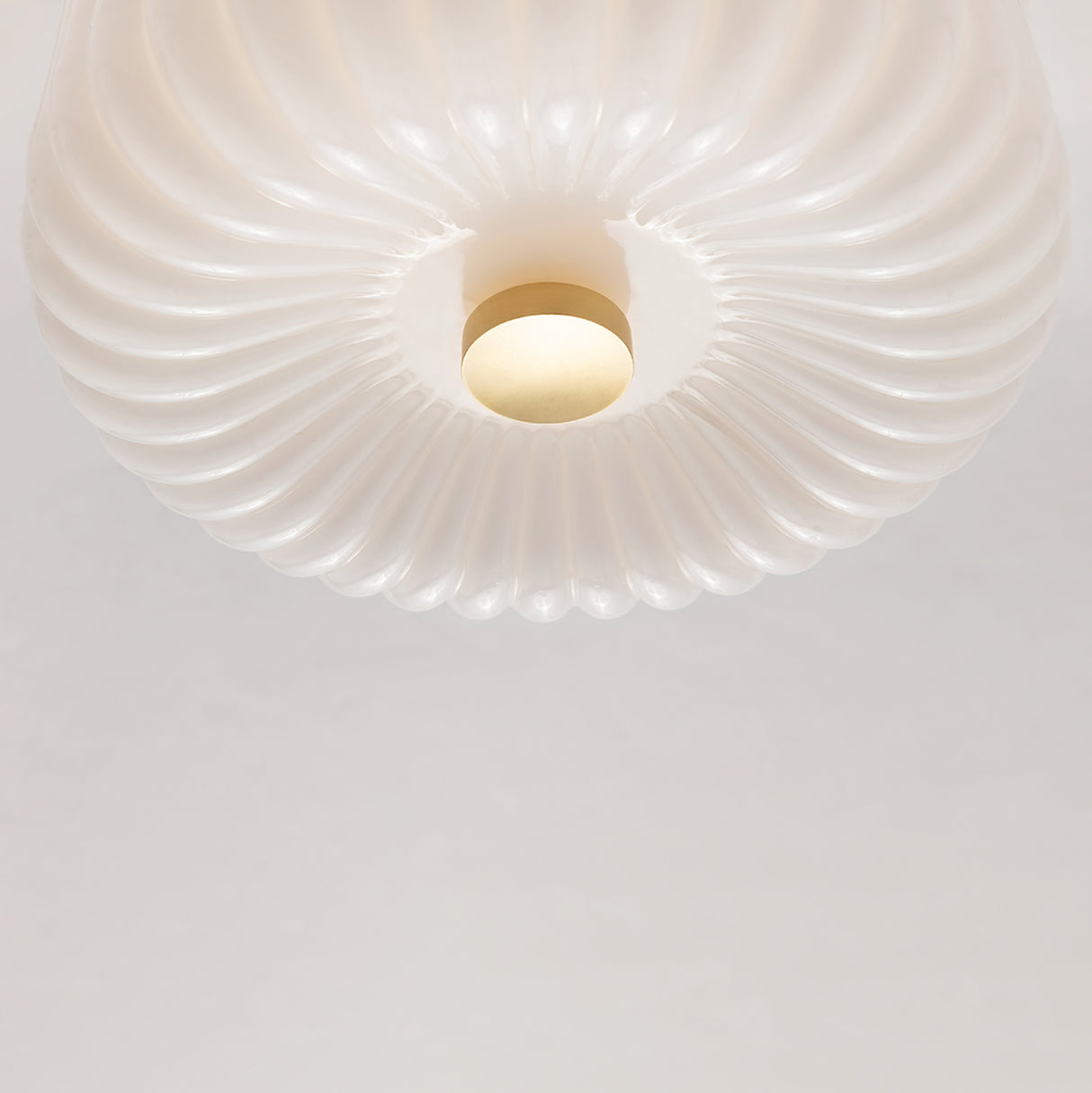 Dora Flush Mount 10”, Aged Brass with Opal Glass