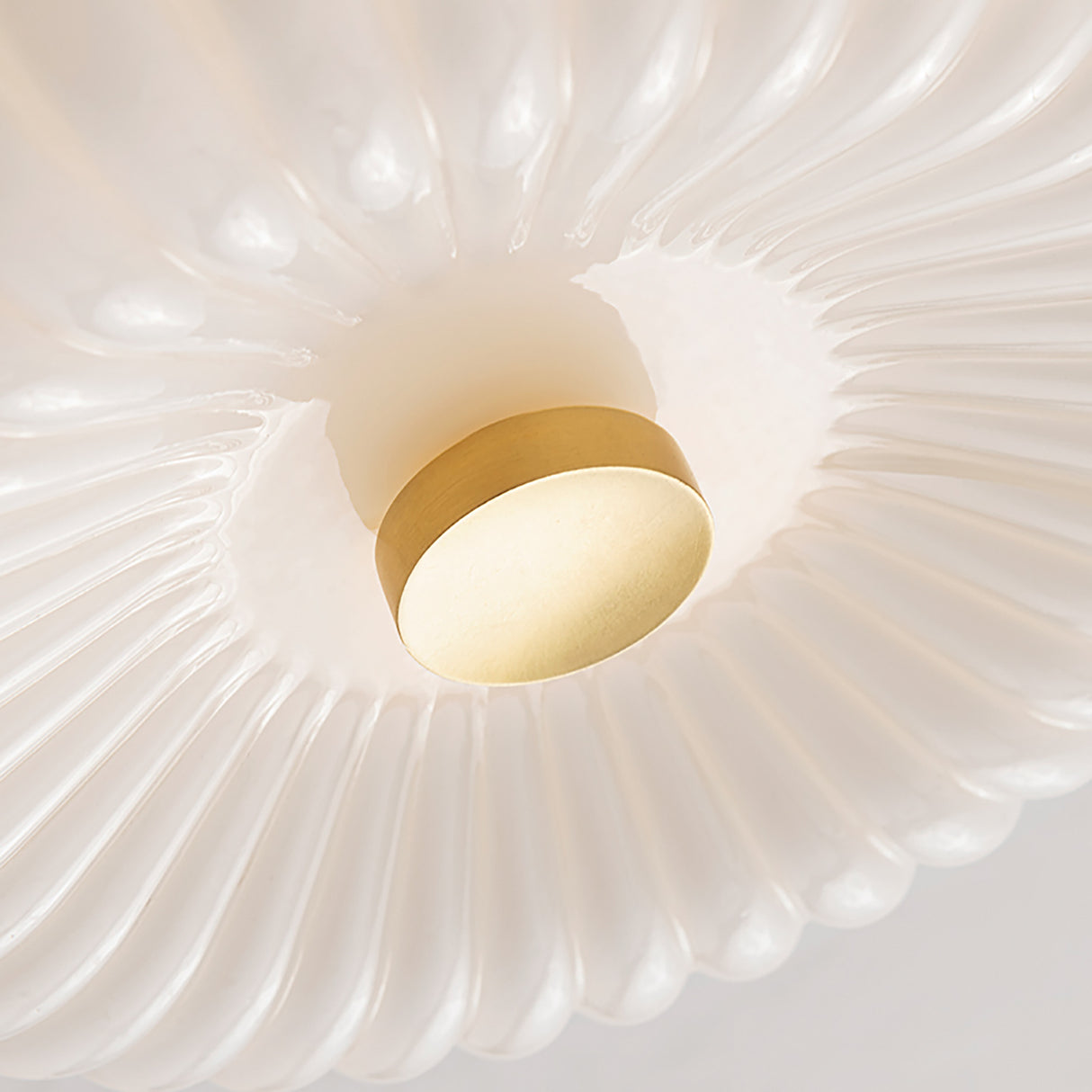 Dora Flush Mount 10”, Aged Brass with Opal Glass