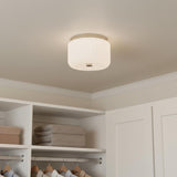 Dora Flush Mount 10", Polished Nickel with Opal Glass
