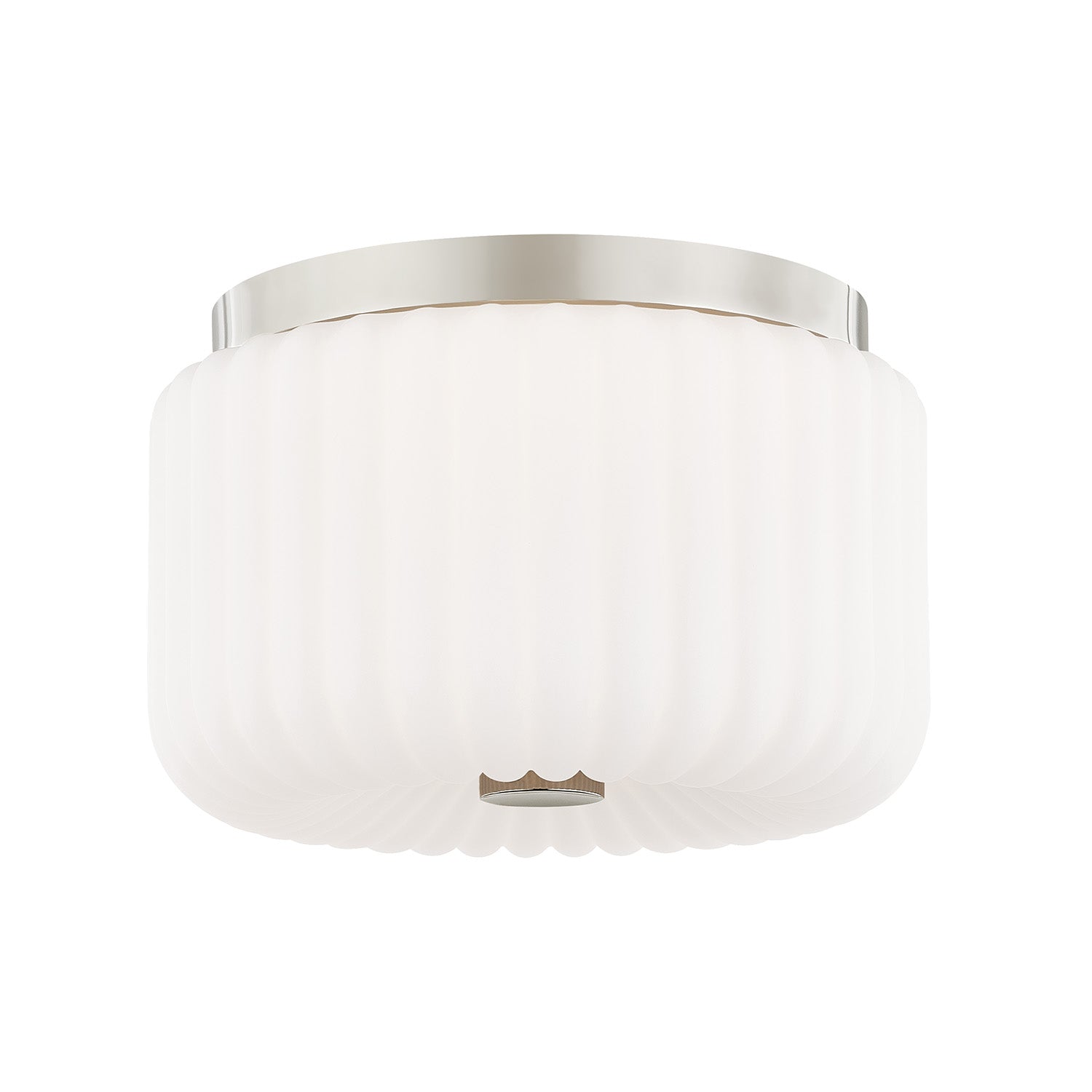 Dora Flush Mount 10”, Polished Nickel with Opal Glass