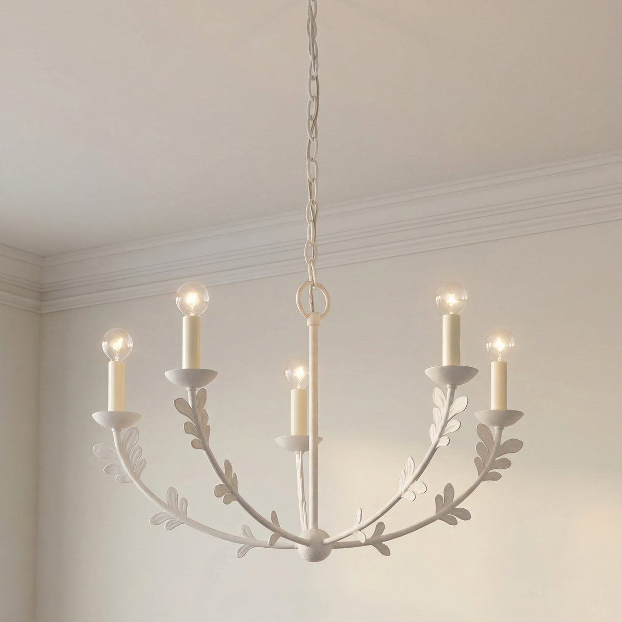 Aviva 5 Light Chandelier 28" for Transitional home with Cream walls