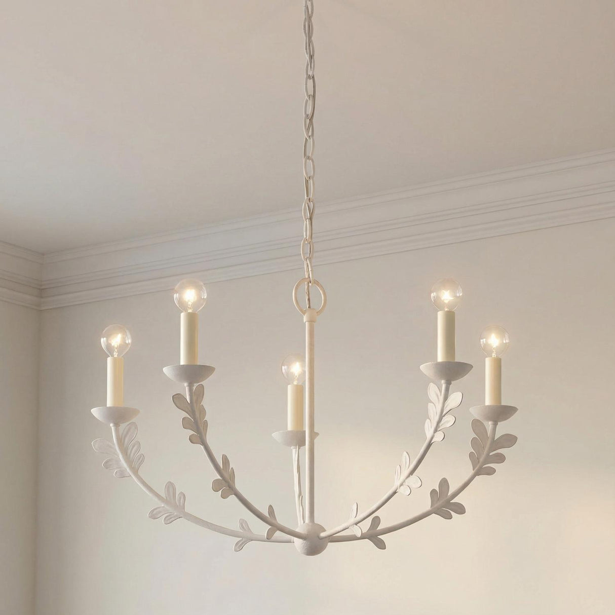 Aviva 5 Light Chandelier 28" for Transitional home with Cream walls