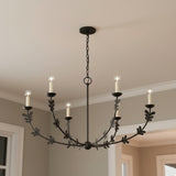 Aviva 6 Light Chandelier 40" for Farmhouse home with Black Metal