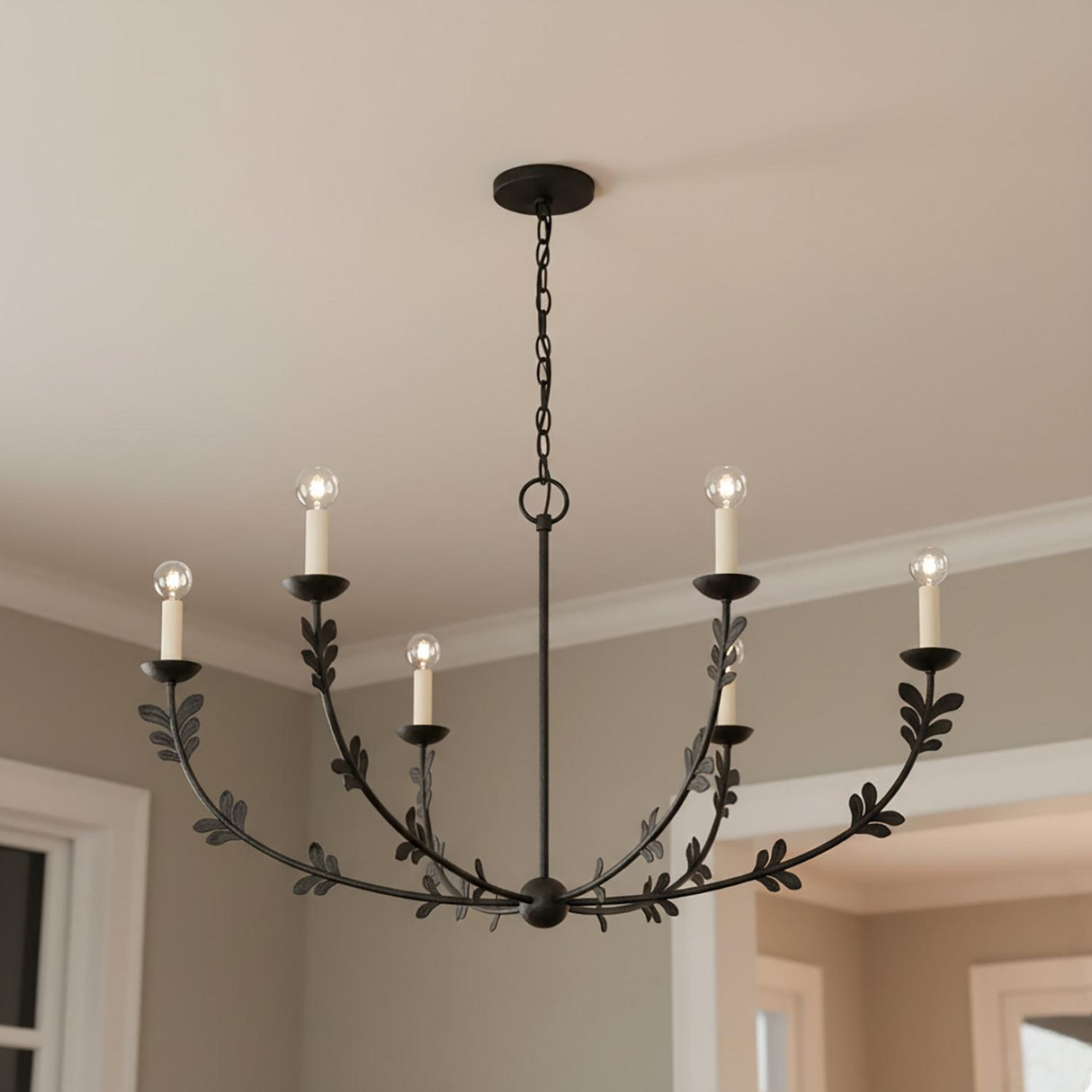 Aviva 6 Light Chandelier 40", Antique Iron